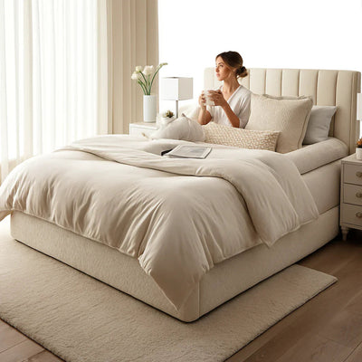 Plush bordered bed sheet