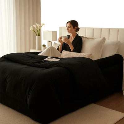 Plush bordered bed sheet